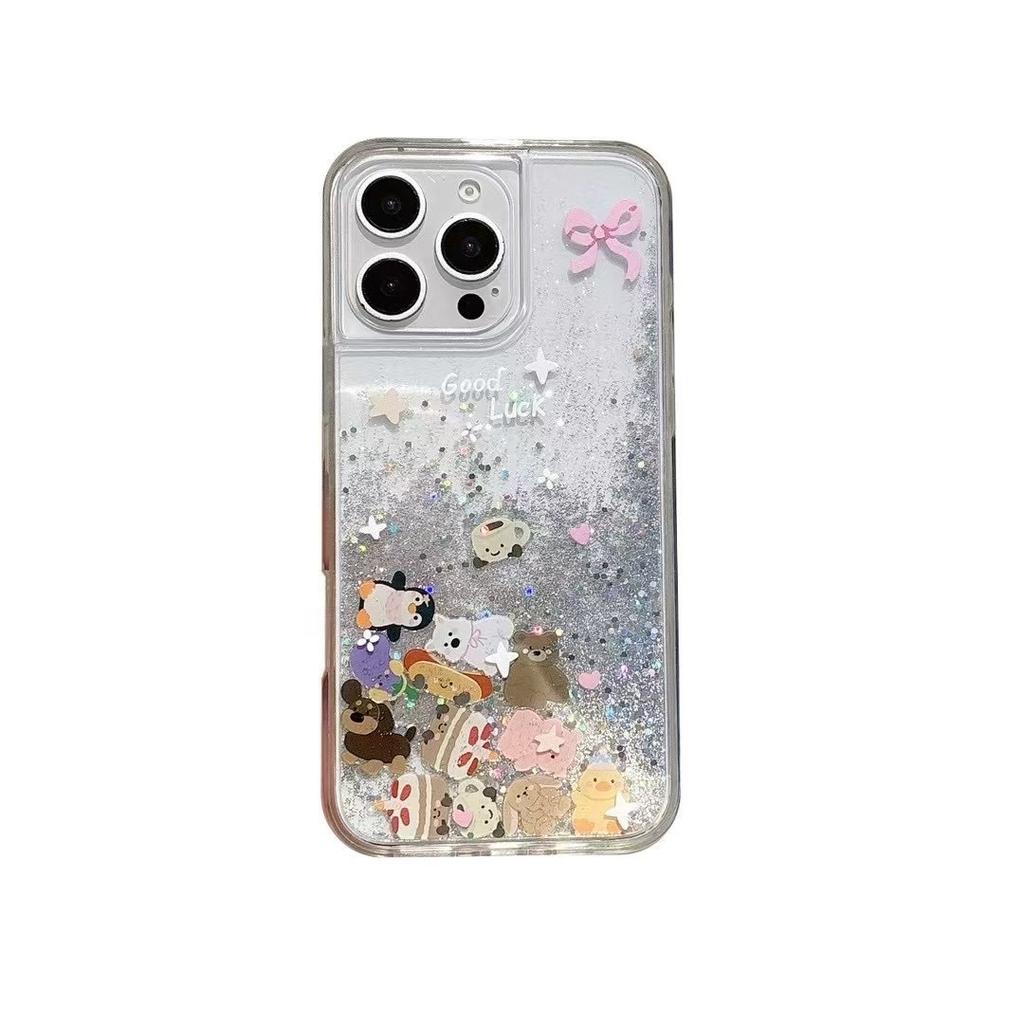 Applicable to Apple 17promax animal quicksand case mobile phone case iPhone16ins wind protective case 15 anti-fingerprint