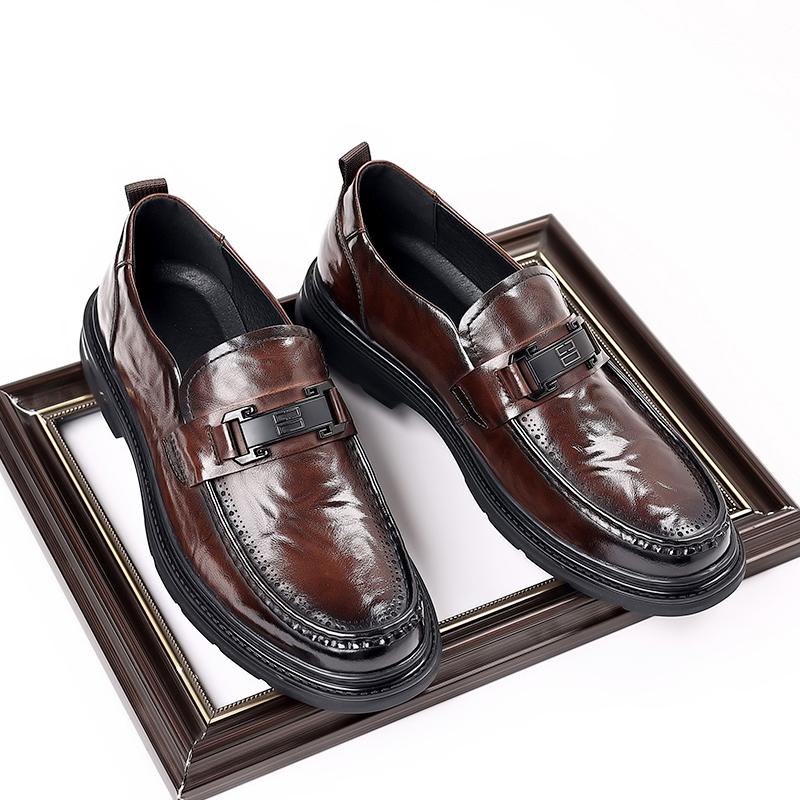Business Casual Leather Shoes Men Shoes Retro Moccasins Men Flats Shoes