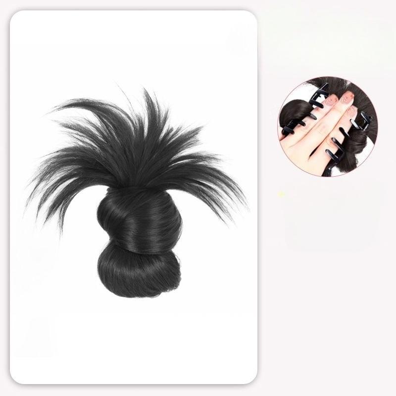 Women Simple Hair Claw Lazy Feather Ponytail Claw Korean Fashion Meatball Crab Clip Fake Hair Clamp High Ponytail Accessories