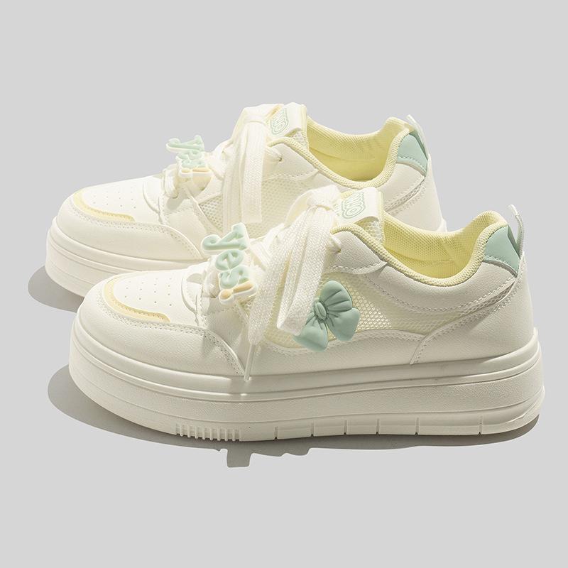 Spring mesh breathable lightweight board shoes student platform casual sports shoes