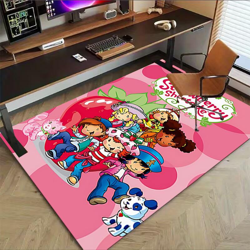 Strawberry Shortcake Friends Carpet For Playroom Bedroom Living Room Sofa Home Decorkids Game Area Rug Nonslip Floor Mat