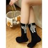 Cartoon Cute Cat Balls Cotton Socks Kawaii Lolita Knitting Socks Women Girls Middle Tube Sleep Sock Cat Print Floor Sock
