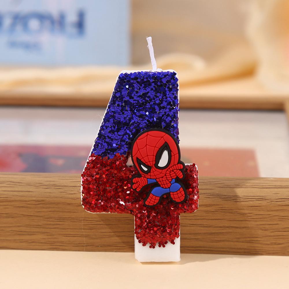 Spider-Man Original Fun Figure Candles Superhero Spiderman 0-9 Candles Cupcake Toppers Cake Decoration For Kids Boy Party Favors