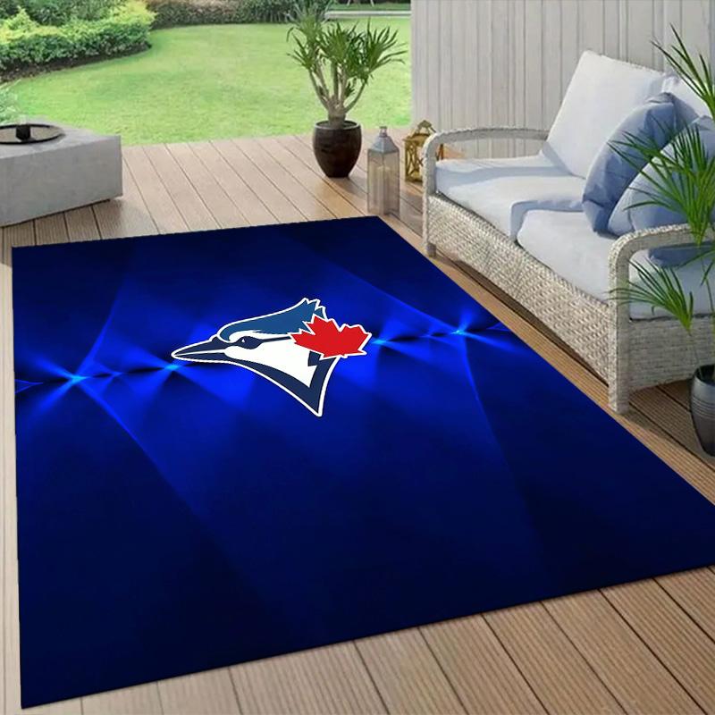 Tappeto Quadrato a Fantasia Flanella Toronto Blue Jays, Tappeto da Area, Tappeto per Soggiorno Camera da Letto Divano Sala Giochi Decorazione, Tappetino Antiscivolo