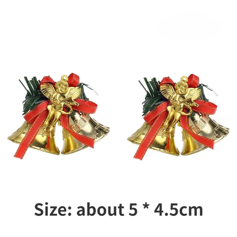 4/2Pcs Plastic Christmas Bells Merry Christmas Xmas Tree Decorations  Festival Party Celebration
