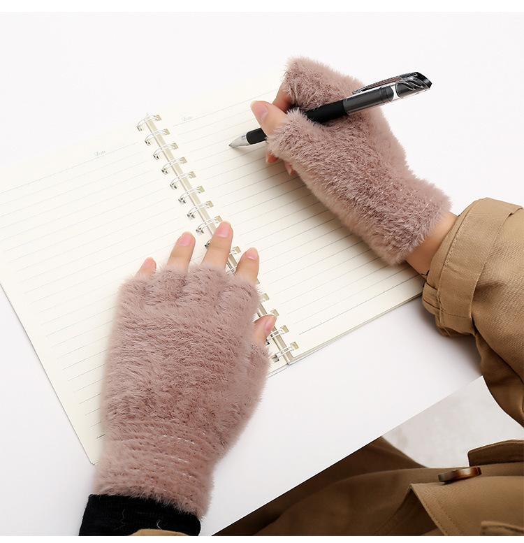 Зимние перчатки из искусственного меха, цветные One Size