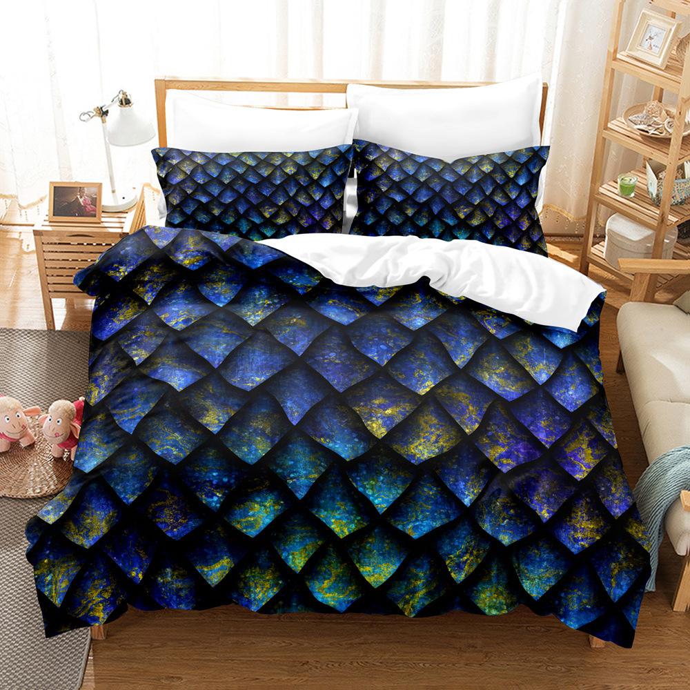 Sanded Art Pattern Three-Piece Digital Printing Bedding
