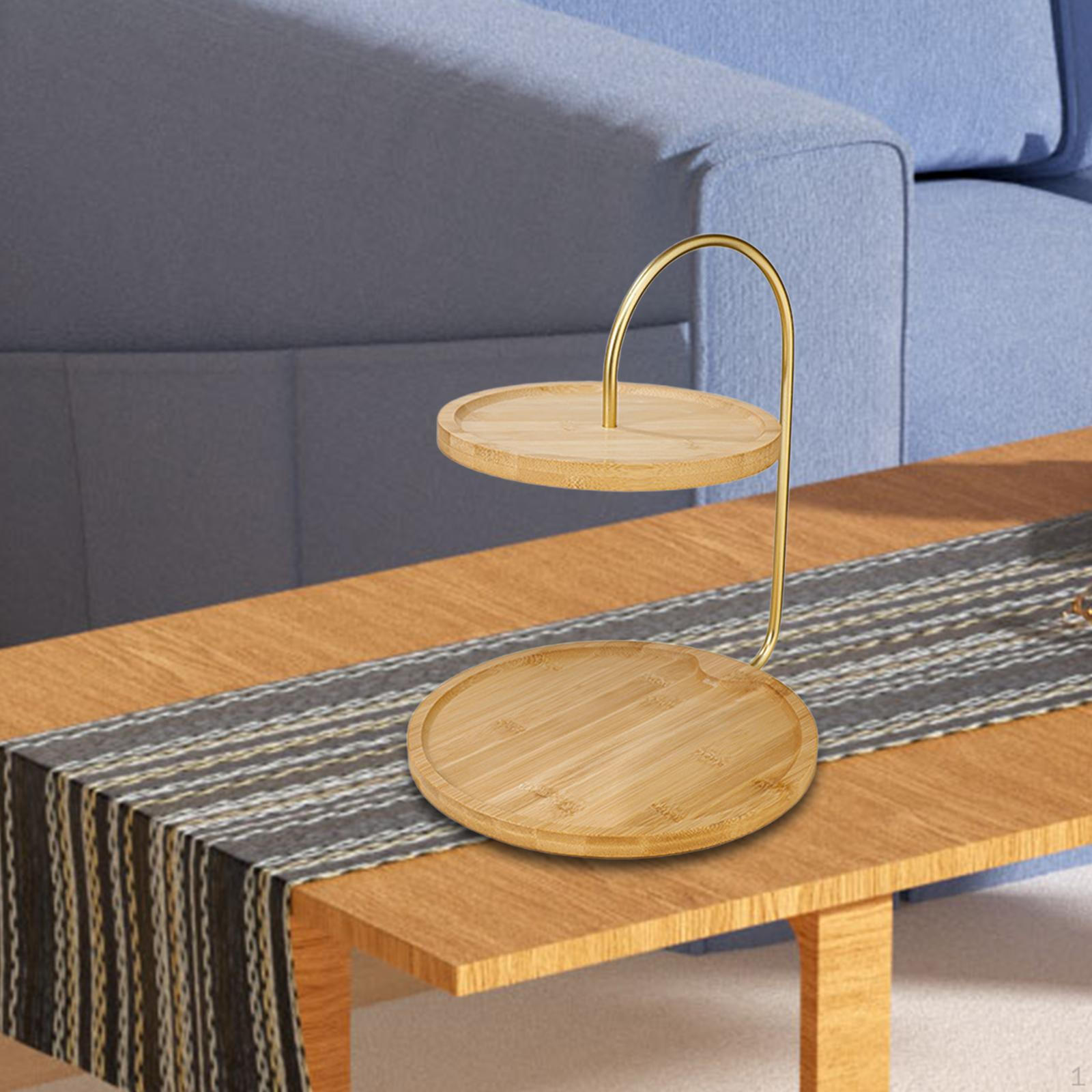 

Bamboo Cupcake Stand Dessert Display Stands Table for Celebration Round