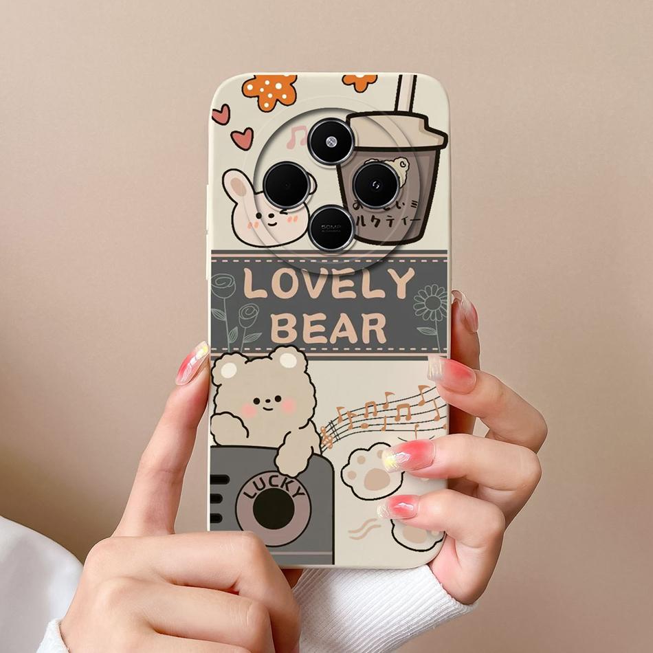 For Poco C75 Phone Case Cute Cartoon Bumper For Poco C 75 Soft Smooth Liquid Silicone Full Protection Shockproof Back Covers