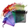 10pcs Adjustable Organza Bags 7x9cm Jewelry Packaging Bags Wedding Birthday Drawstring Pouches Christmas Gift Bags