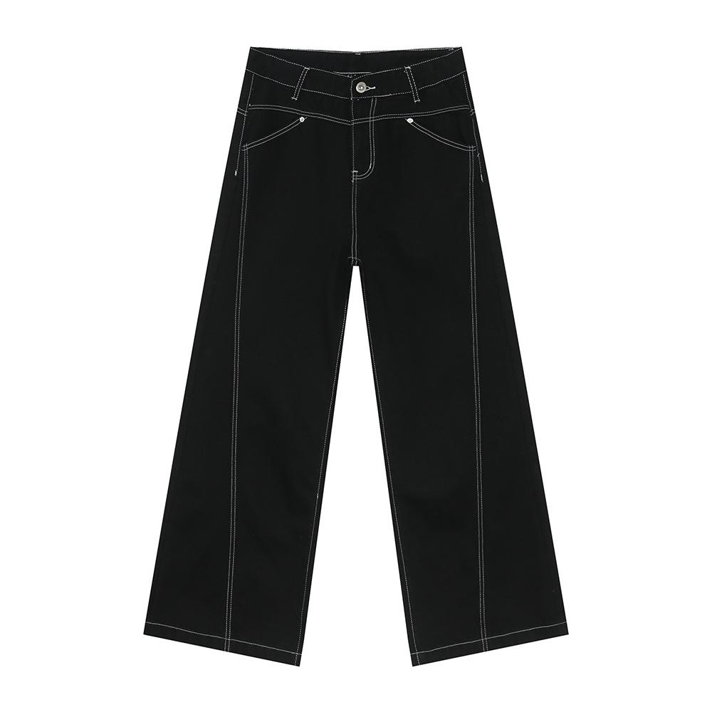 

Men s clothing | Autumn new design with distinct lines and three-dimensional contours, black casual denim pants are trendy M чёрный