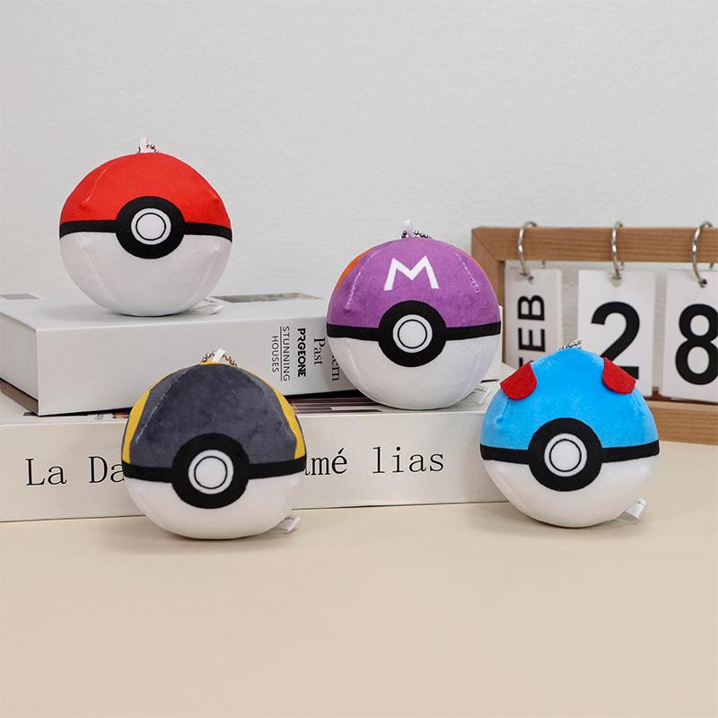 14 Style Mimikyu Eevee Plush Keychain Poke Ball Master Ball Ultra Ball Great Ball Stuffed Animals Toy Doll Gift For Kids