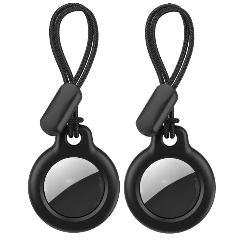 2Pcs Case For Apple Airtags Locator with Strap Protective Cover Anti-Lost Keychain Case for Airtag Holder Tracker Keys Bags Luggage