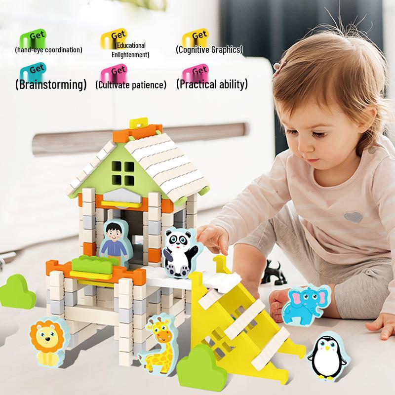 Luban Wooden Mortise and Tenon Building Blocks for Children's Early Learning and Development