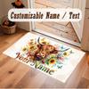 Highland Cow Theme Soft Crystal Velvet Rug Custom Name & Text Print Non Slip Floor Rug for Bedroom Living Room
