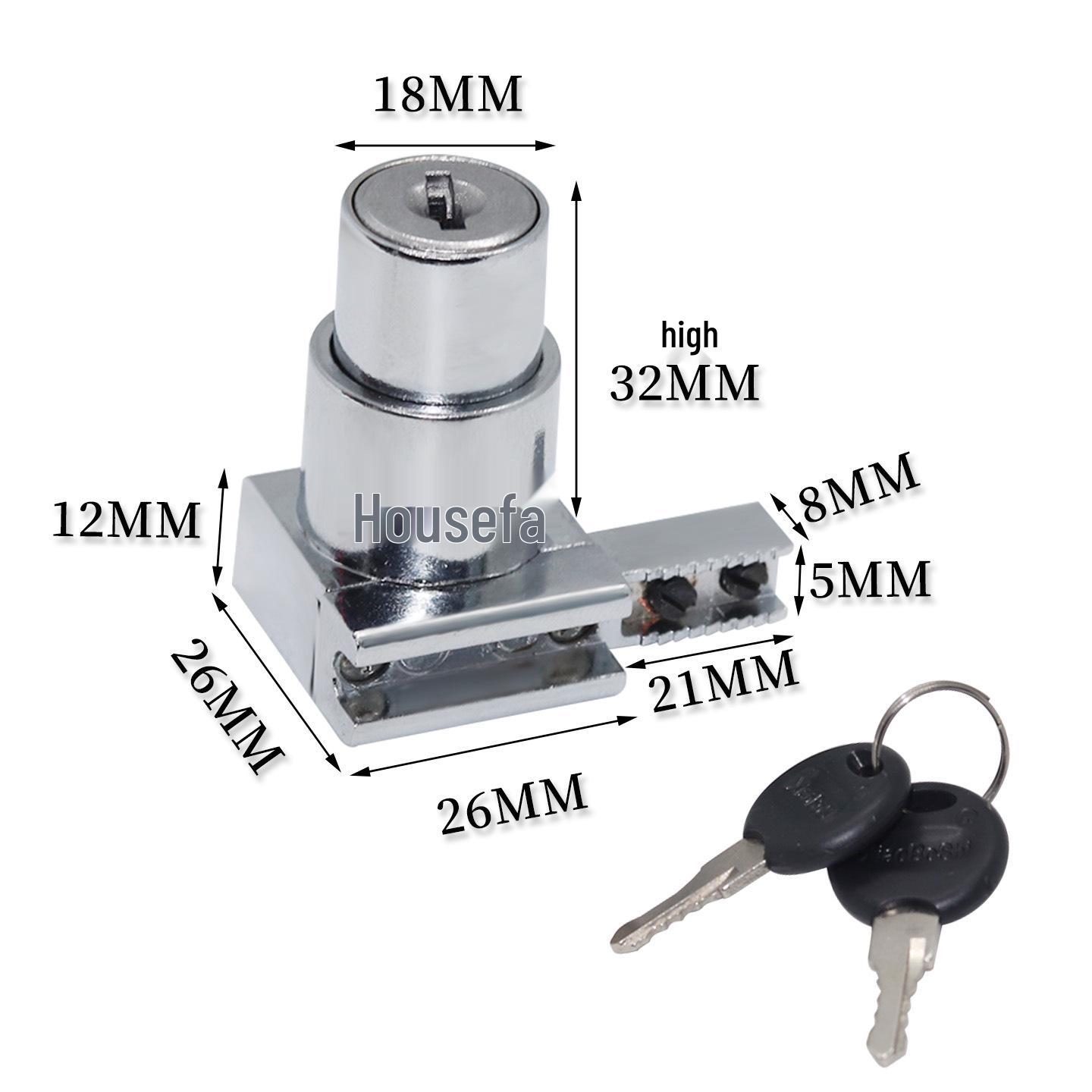 Замок для стеклянного раздвижного шкафа-витрины Little Doctor 308 Little Doctor 308 Lock Single Key 1 piece