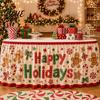 Elastic Edge Table Skirt Christmas Skirt Santa Claus Elk Prints Edge Dining Decor Xmas Party Decorations Elf Tree Festive for Home Holiday