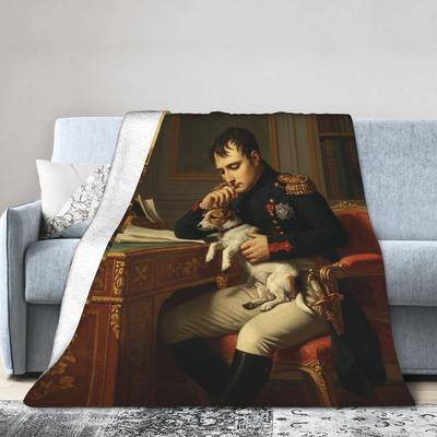 Napoleon the Great Portrait Art Blanket Emperor Painting Flannel Funny Warm Throw Blanket for Coverlet All Season Travel