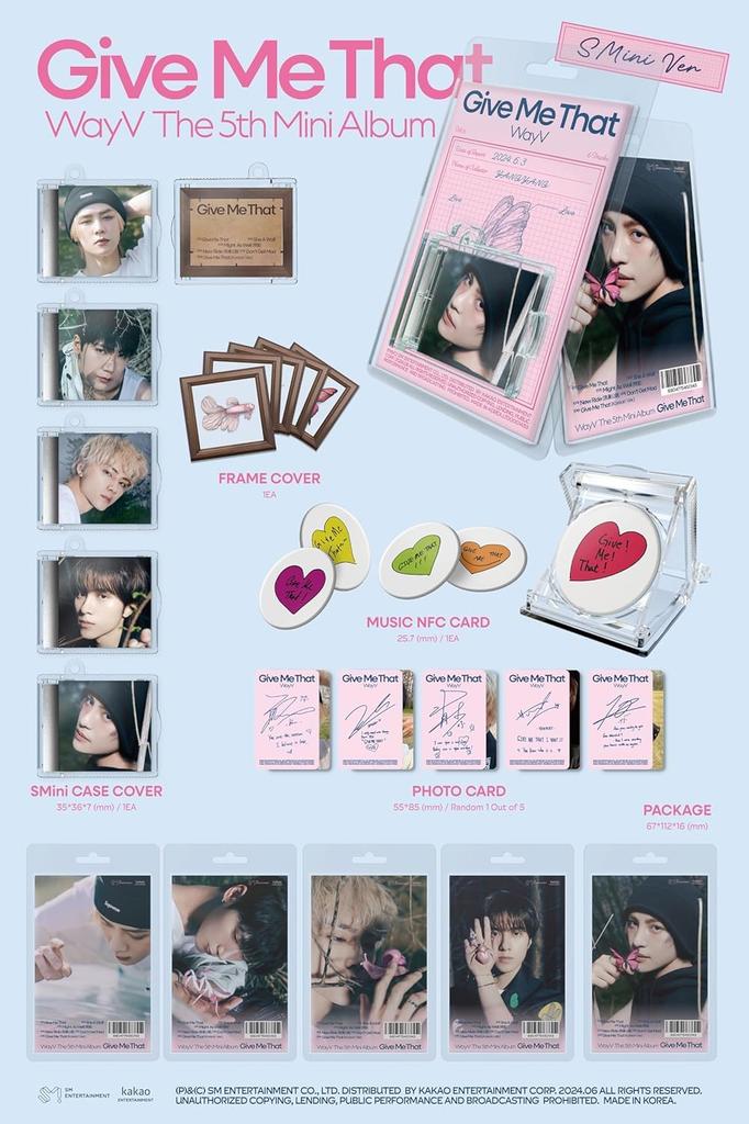 WayV Give Me That 5th Mini Album SMini Xiaojun Version Music Frame Sealed Case+1ea NFC+1p PhotoCard+1ea Cover+Tracking