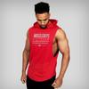 Muscleguys Muscleguys Brand Summer Mens Letters Print Gym Stringer Hooded Vest Bodybuilding Clothing Fitness Sleeveless Tank Tops Men