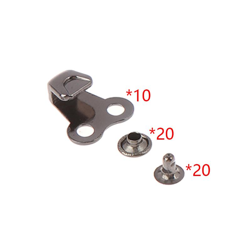 

10 Sets Boot Lace Hooks Lace Fittings With Rivets For Outdoor Hiking Accessories