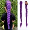 Parrucca Ragazza Cacciatrice di Demoni Coda di Cavallo Viola Parrucca Treccia Oro Frittelle Intrecciate Treccia