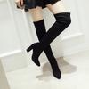 Women's High-heeled Boots Autumn and Winter New European and American Style Temperament Versatile Thick-heeled Suede Knee Boots