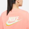 Nike Sportbekleidung Regenbogenbestickt Colorblock Logo Buchstabenprint Rundhals Sportstrick Kurzarmkleid Damenkleider Tiefrot DJ6202-641