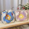 This multi-color knitted retro bucket handbag is simple and color-blocked, versatile and easy to carry with you
