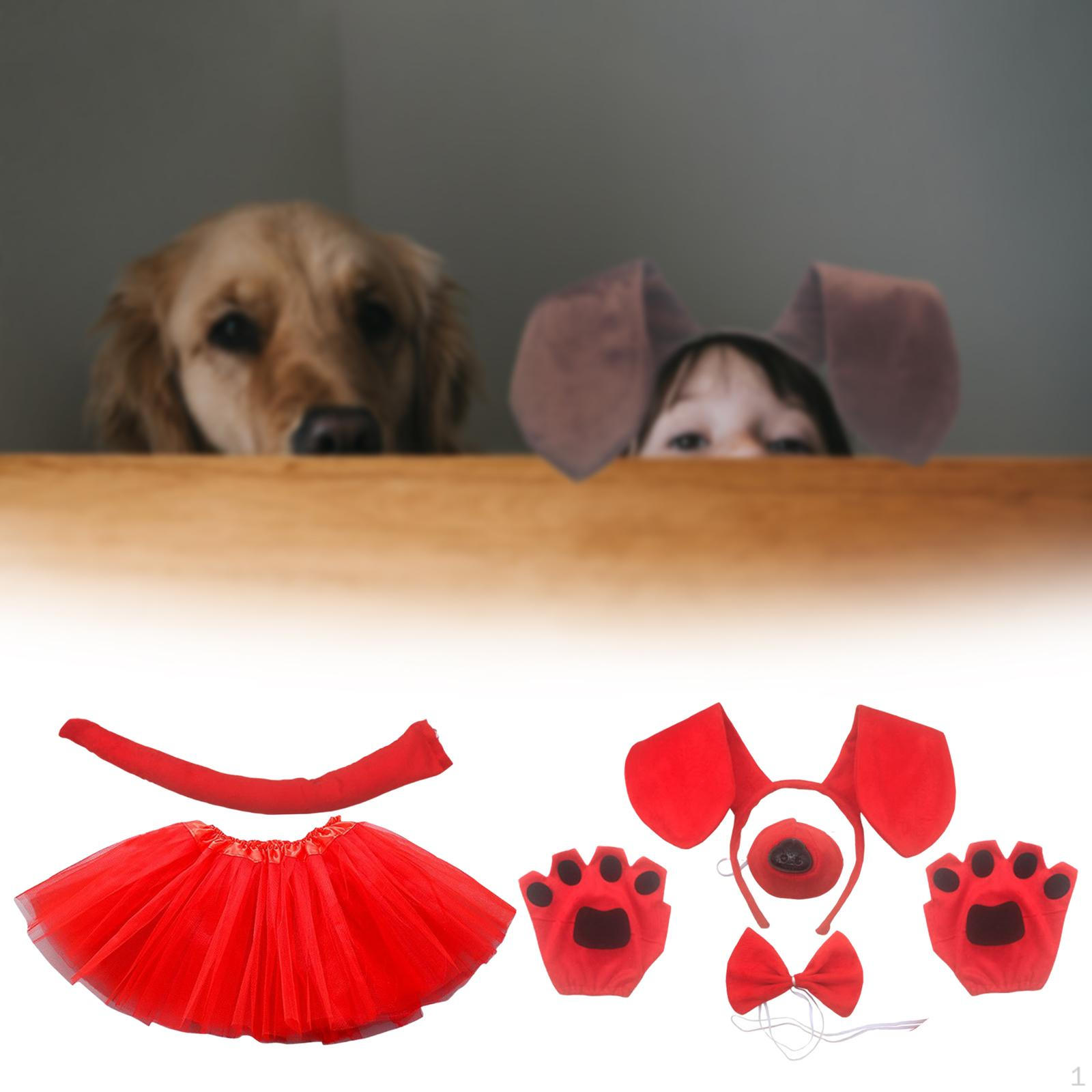 

Повязка на голову с собачьими ушками и длинный хвост животного, галстук-бабочка, подарки, костюм, набор аксессуаров