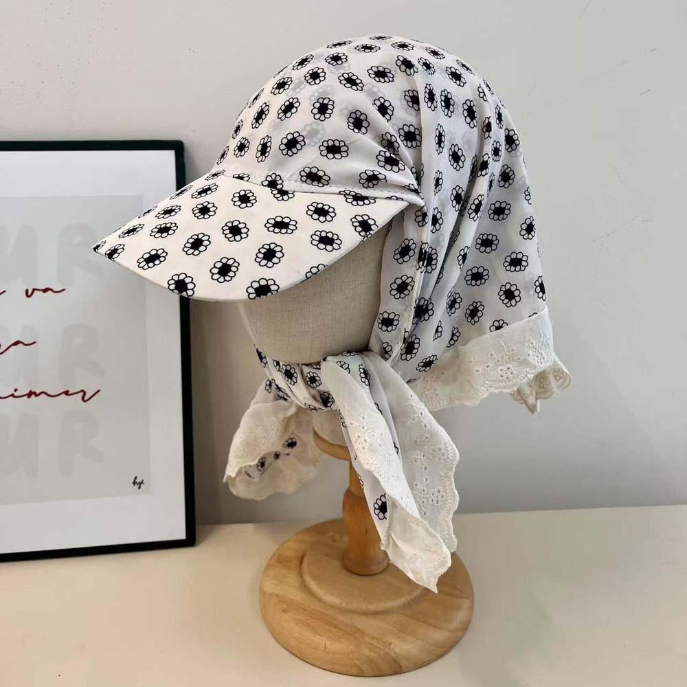 Floral Y2K Headscarf Baseball Hat Retro Strappy Bandana Cap Fashion Scarf Peaked Cap  Travel