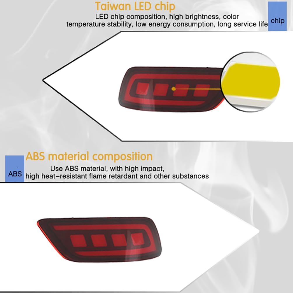 LED Rear Tail Lights Rear Bumper Reflector Compatible with Subaru Forester 2019 2020 2021 2022 2023 Driving Light/Brake Light/Sequential Turn Signal