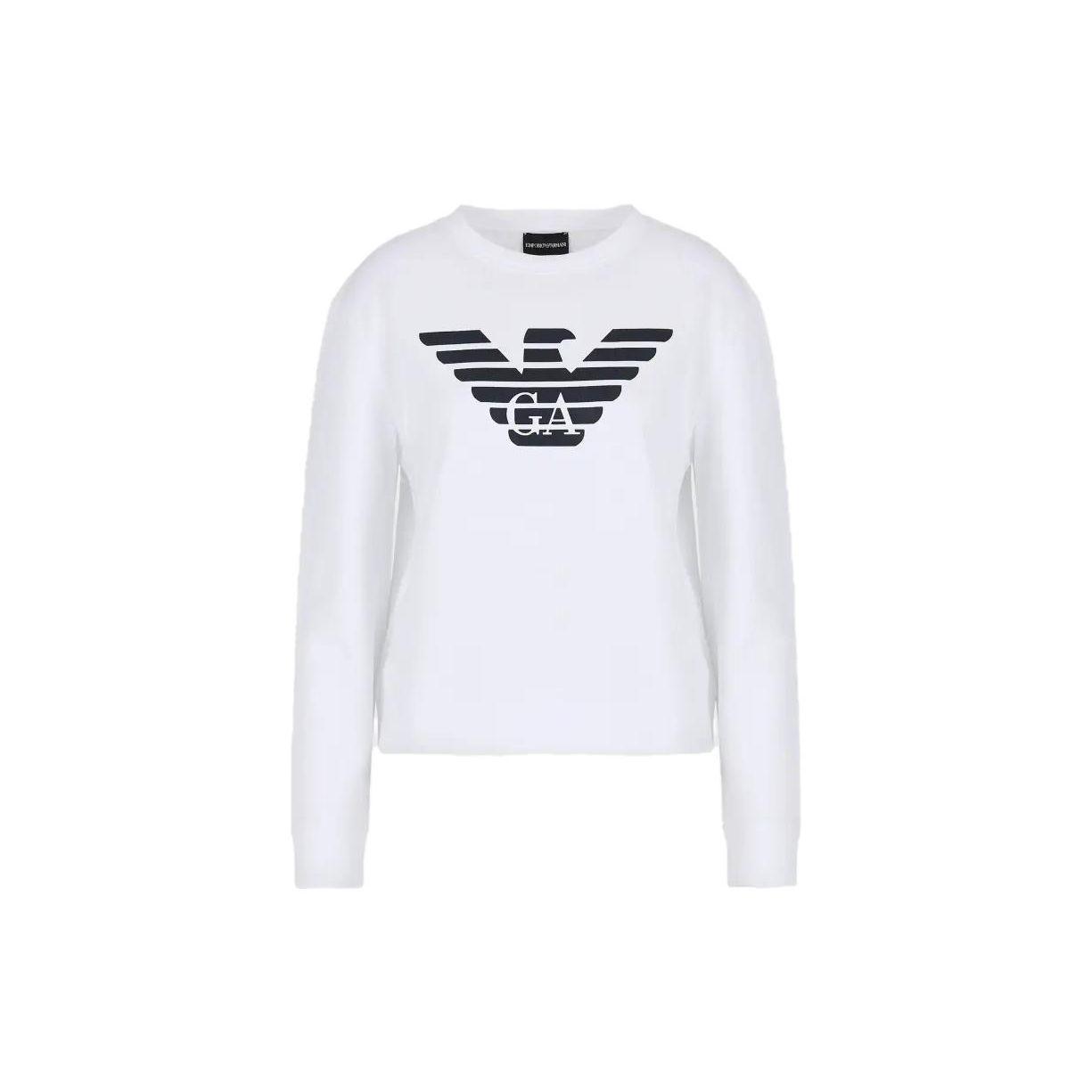Emporio Armani Лонгслив с принтом логотипа, с круглым вырезом, женская толстовка, Белый 8N2M9E-2J49Z-F108 S