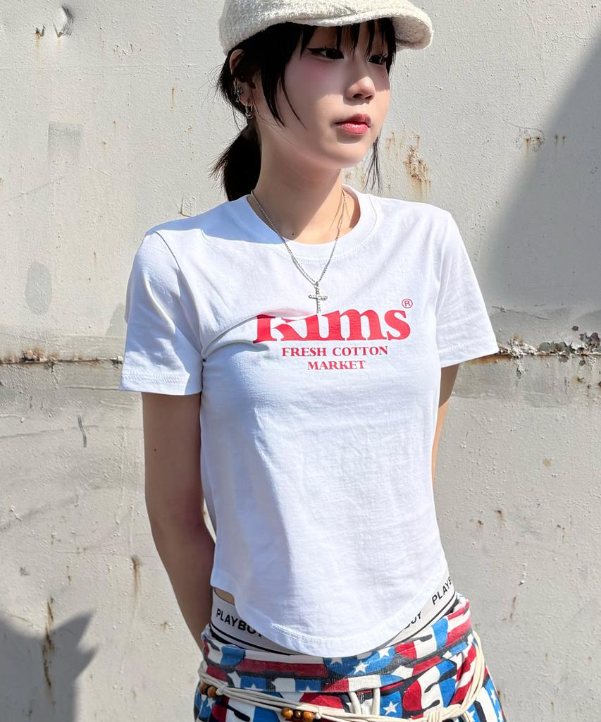 Kimseupeulesikoteunmakes (Unisex) Kims Bam Logo Tee White(Red)