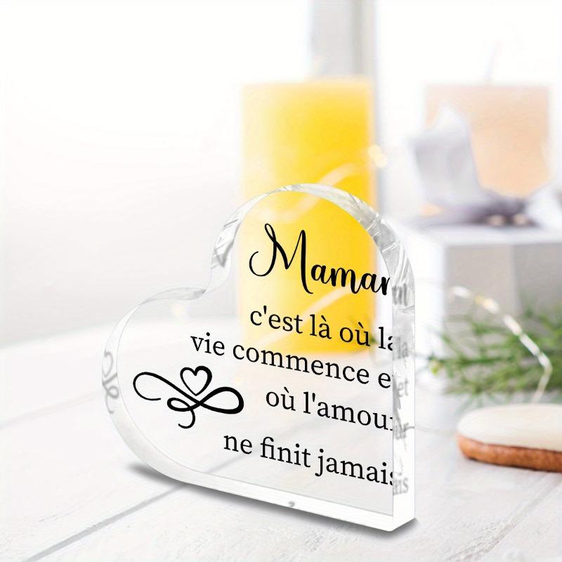2D Flat, "Mother Is Where Life Begins and Where Love Never Ends" Acrylic Tabletop Sign, Suitable for Wall Decoration, Porch, Room, Villa, Accents Home