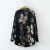 European and American Style Women's Flower Print Loose Collared Long Sleeved Fashionable Shirt