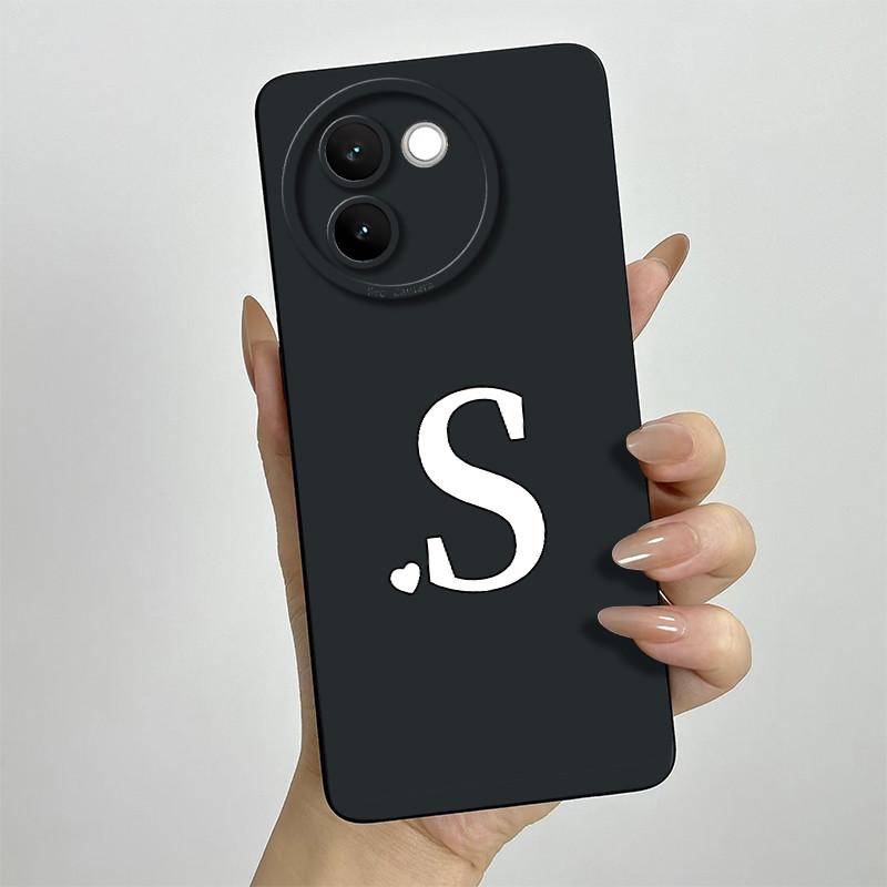 For Vivo V30e Case Vivo V30E 5G V2340 V2339 Phone Case Cute Initial Letters ShockProof Matte Silicone Soft Protective Back Cover