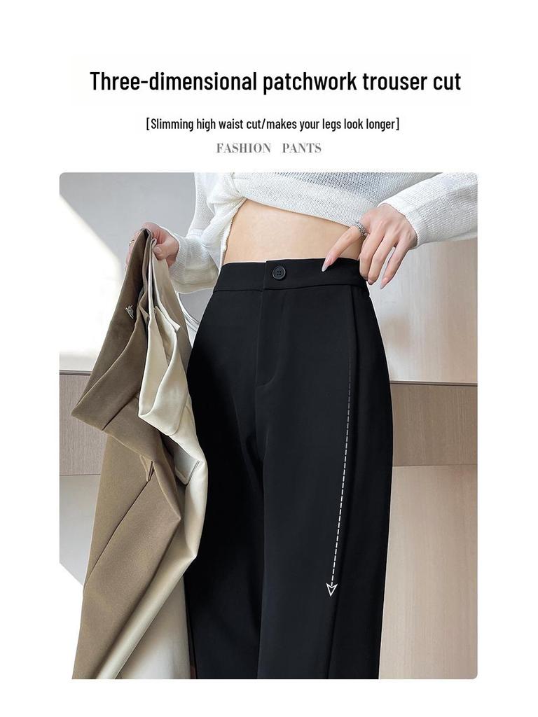 Women's High-Waist Black Flared Suit Pants - Slim Fit, Wide Leg, Spring 2024 Collection