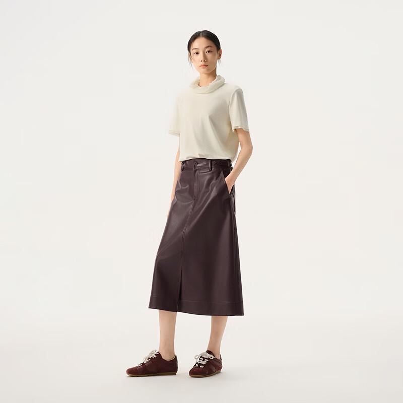 Broadcast Commuter Mid-Length PU Leather Skirt