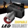 Hands-Free Rechargeable Headlamp Ultra-Bright Zoomable LED with 3 Lighting Modes Essential Outdoor Gear for Camping & Fishing