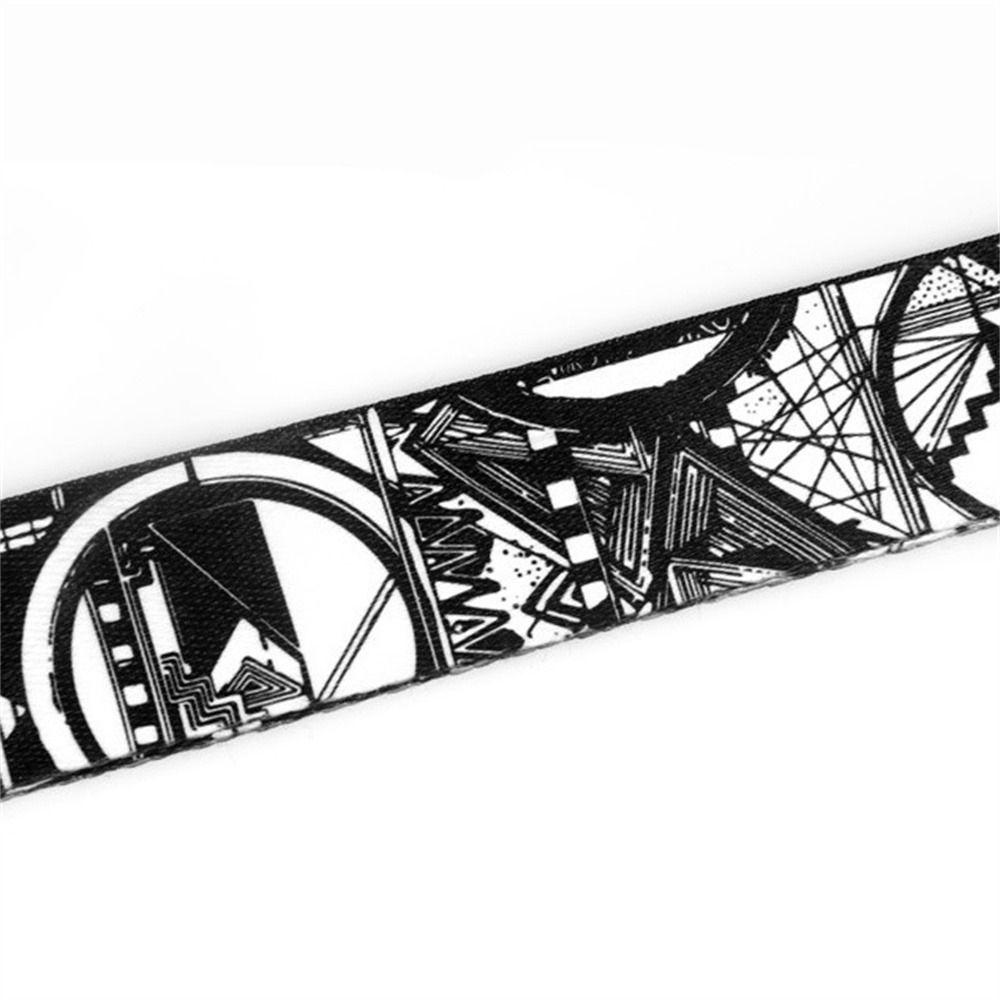 Black and White Guitar Strap Adjustable Acoustic Guitar Strap Electric Guitar Belt Instrument