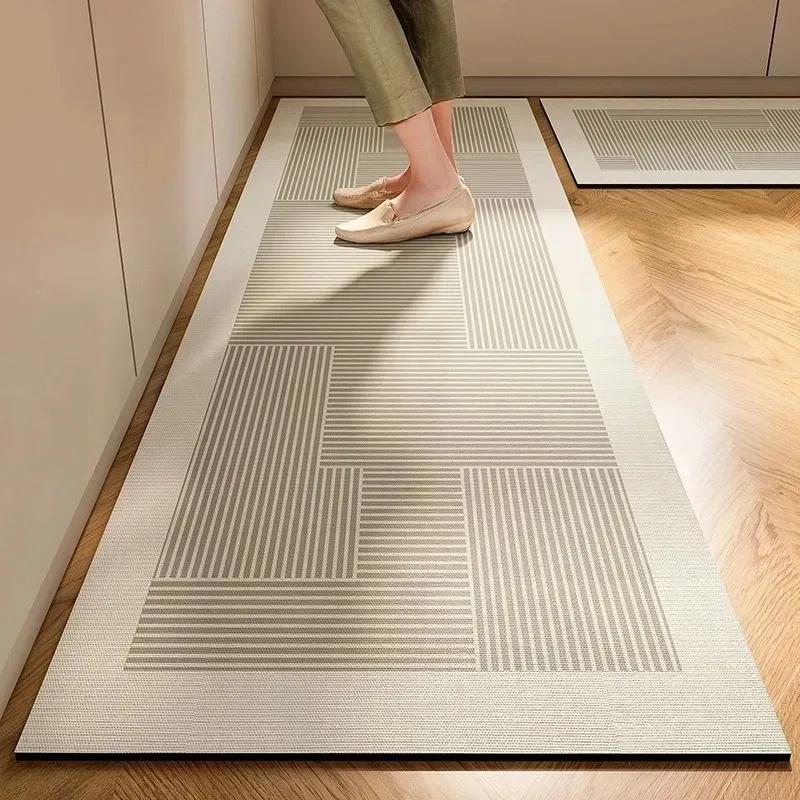 Kitchen Carpet Long Rug Waterproof Pvc Floor Mat Non-slip Leather Home Decoration Oil-proof Foot Mats Alfombra De Cocina