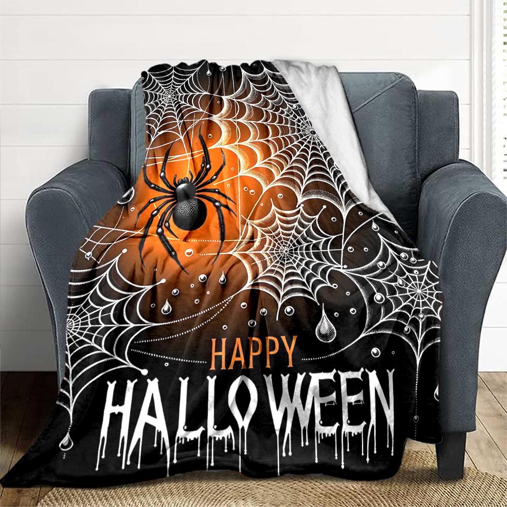 1pc Halloween Decorations Blanket Lightweight Flannel Blanket Throw Blanket For Sofa, Bed, Travel, Camping, Livingroom, Couch, Chair, And Bed yy250902