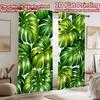 2D flat printing 2pcs Curtain Curtain Tropical Green Leaves Digital Printed Polyester Drapes All Season Party & Holiday Decor