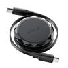 USB-C - USB-C Cable Retractable with Organizer 60W - Black