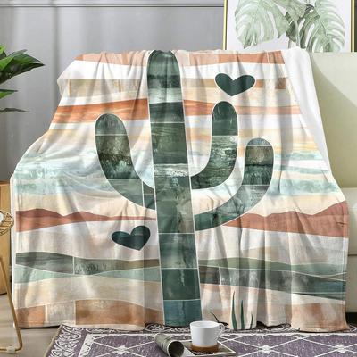 Cactus Throw Soft Flannel AC Blanket Lightweight Summer Nap Throw Cozy  Blanket for Sofa Bed Travel Home