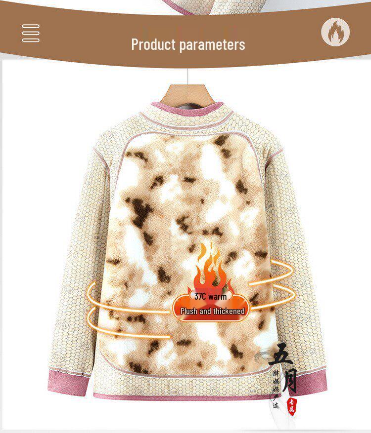 Fleece-Lined Thermal Cardigan and Thick Winter Coat for Middle-Aged and Elderly Women