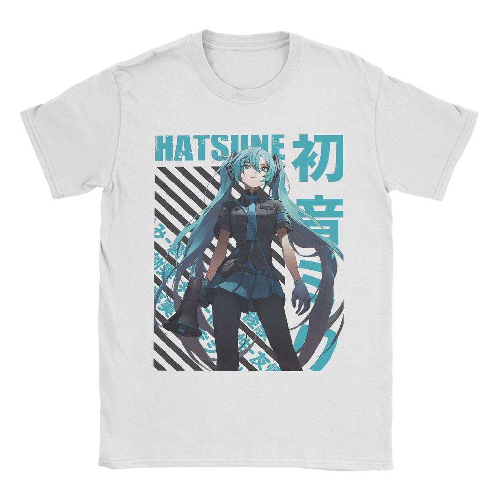Men Women Vocaloid  Hatsunes Mikus T Shirt Anime Manga Pure Cotton Tops Novelty Short Sleeve Round Neck Tees Gift Idea T-Shirts