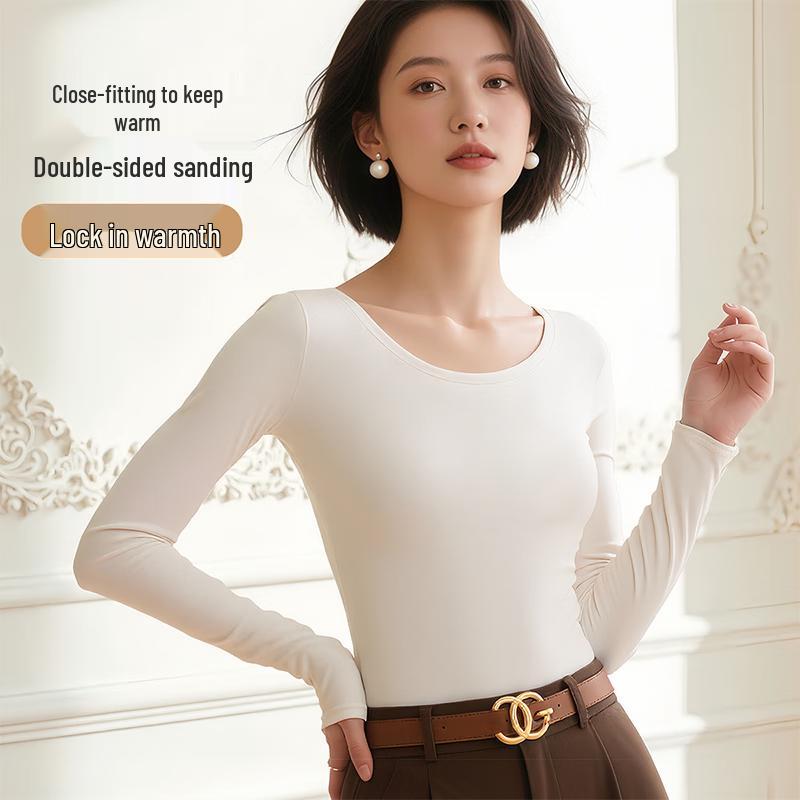 Women's Winter Thermal Brushed Round Neck Base Layer Top