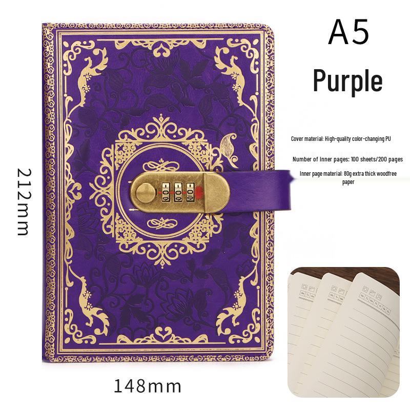 Secure A5 Password Diary & Creative Office Planner with Lock